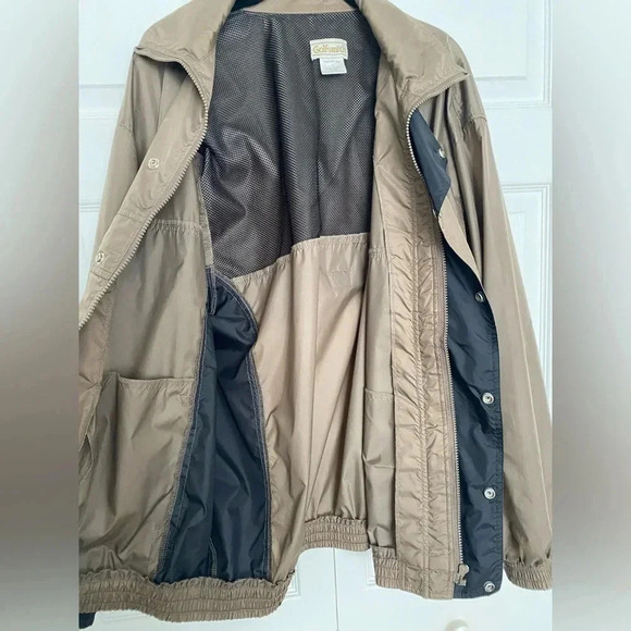 Vintage Golfsmith Golf Nylon Vented Windbreaker Jacket Brown/Black Men's Lg EUC - Picture 5 of 10